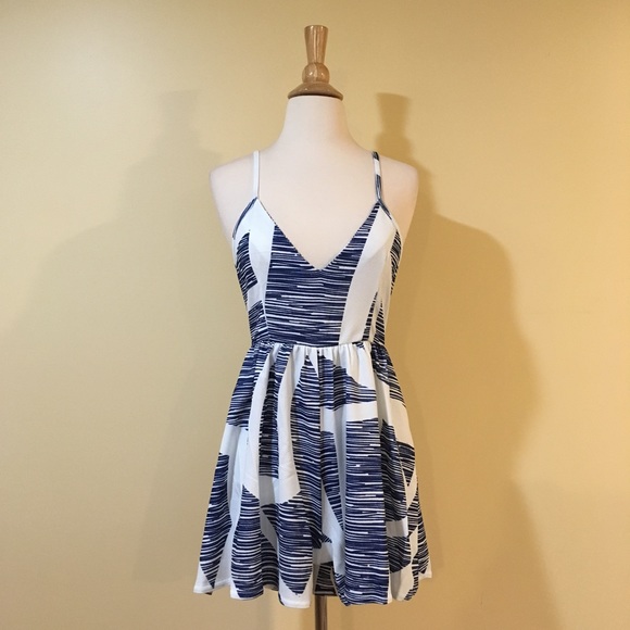 Abstract Print Spaghetti Strap Romper - Picture 3 of 6